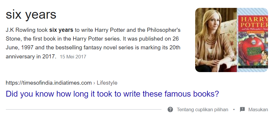 JK rowling took 6 years to finish harry potter 1