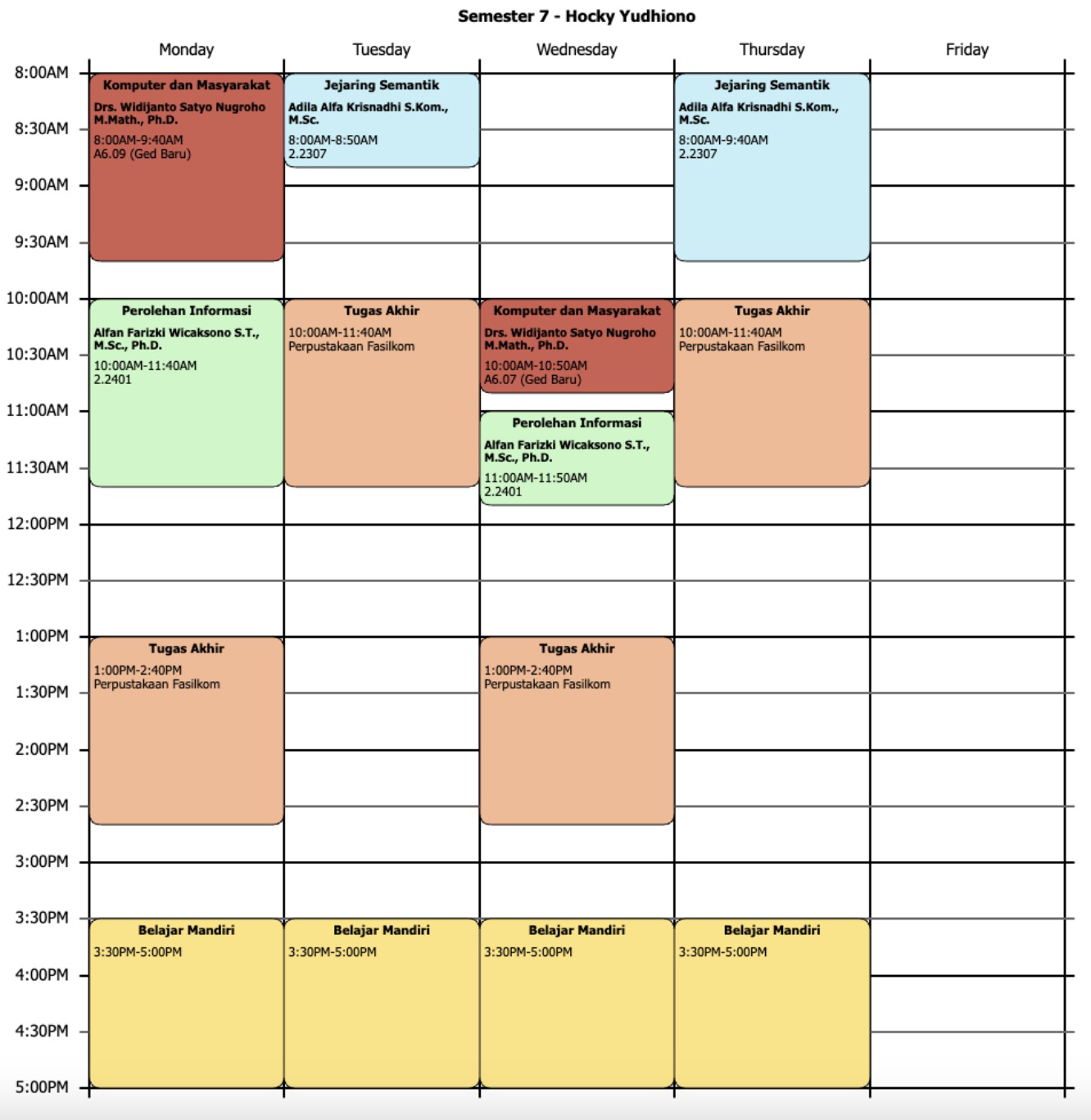 Jadwal Semester 7